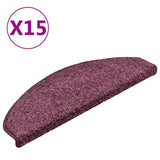 Stair Mats 15 pcs 65x21x4 cm Dark Purple Half Round Large 322385