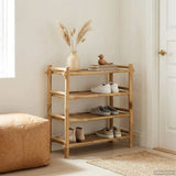 Shoe Rack with Shelf Natural 4-tier Bamboo 42028050