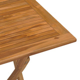 ZNTS Folding Garden Dining Table 90x60x75 cm Solid Teak Wood 315445