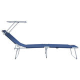 Sun Lounger Folding 2 pcs Blue 58 x 188 x 77cm Polyester 42003059