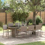 Garden Dining Set 9 pcs Grey Poly Rattan 3365415