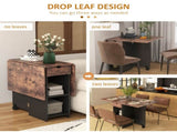Folding Dining Table, Drop Leaf Table for Small Spaces, Foldable Table with Drawer and Storage T3398P330451
