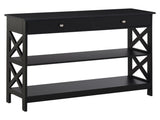 Console Table Side Desk w/ Shelves Drawers Open Top X Support Frame Living Room Hallway Home Office T3398P328323