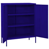 Storage Cabinet Navy Blue Steel Medium Height-Adjustable Shelves 336163