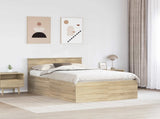 Bed Frame Sonoma Oak 135 x 190 cm Engineered Wood 3408587