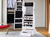 Jewellery Cabinet led, mirroir Cabinet Armoire Floor Standing Flip-over Makeup Shelf Organizer T3398P329553