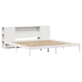Bookcase Bed without Mattress White 180x200 cm Super King Solid Wood Pine 3321547