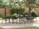 Garden Dining Set 7 pcs Black Powder-Coated Steel 3379161