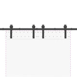 Sliding Door Hardware Kit 183 cm Steel Black 4009744