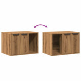 Cat Litter Box Enclosure Artisian Oak 60x40x40 cm Engineered Wood 857732