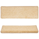 Stair Mats 15 pcs 65x21x4 cm Cream Rectangular Edge 134579