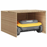 Robot Mower Garage Beige 86x90x52/57 cm Poly Rattan 365407