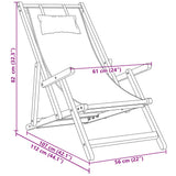 Folding Beach Chairs 2 pcs Beige Fabric and Solid Wood 3214487