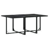 11 Piece Garden Dining Set Black Poly Rattan 3295054