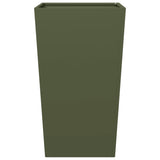 ZNTS Garden Planter Olive Green 45x45x75 cm Steel 851100