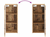 Bathroom Furniture Set 4 pcs Old Wood Engineered Wood and Glass 3407429