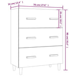 ZNTS Sideboard Smoked Oak 70x34x90 cm Engineered Wood 817345