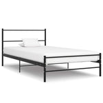 ZNTS 284689 Bed Frame without Mattress Black Metal 100x200 cm