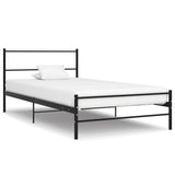 Bed Frame Black Metal Single Durable Bed Frame Rectangular 284689
