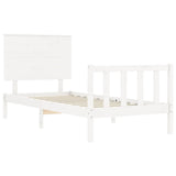 Bed Frame without Mattress White Single Solid Wood Pine 3193367