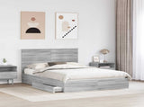 Storage Bed Grey Sonoma 135 x 190 cm Engineered Wood 3411220