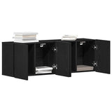 TV Cabinets 2 pcs Black Oak 160x30x41 cm Engineered Wood 862197