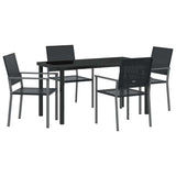 Garden Dining Set 5 pcs Black PE Rattan 3379081