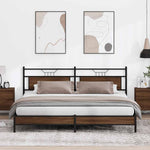 Metal Bed Frame without Mattress Brown Oak 200x200 cm 3325130