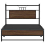 Bed Frame without Mattress Brown Oak 107x203 cm Engineered Wood 4107012