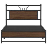 Bed Frame without Mattress Brown Oak 107x203 cm Engineered Wood 4107012