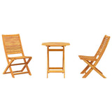 Folding Bistro Set Folding 3 pcs Brown Solid Acacia Wood 3375698