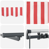 Retractable Awning Manual Red and white 300 x 250 cm Fabric 3329984