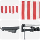 Retractable Awning Red and White 400 x 350 cm 3330756