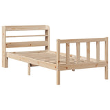 Bed Frame without Mattress 75x190 cm Small Single Solid Wood Pine 3306564