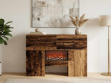 Electric Fireplace Old Wood 75 x 24.5 x 75 cm Engineered wood 8020774