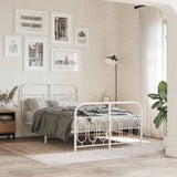 Metal Bed Frame without Mattress with Footboard White 120x190cm 377181