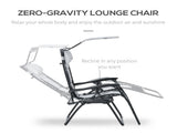 Zero Gravity Lounger Chair, Folding Reclining Patio Chair with Shade Cover, Padded Seat, Cup Holder, T3398P323989