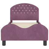 Children's Bed Frame with Headboard Purple 80 x 160 cm Velvet 42011110