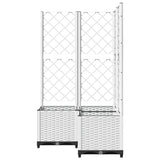 Garden Planter with Trellis White 80x80x136 cm PP 153286