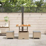 Garden Dining Set Beige Poly Rattan 42007914