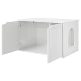Cat House Gloss White 85 x 55 x 50.5 cm Engineered Wood 8000720