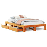 Bed Frame without Mattress Wax Brown 120x200 cm Solid Wood Pine 3309004