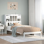 ZNTS Bookcase Bed without Mattress White 100x200 cm Solid Wood Pine 3322338