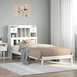 ZNTS Bookcase Bed without Mattress White 100x200 cm Solid Wood Pine 3322338
