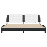 Bed Frame with LED without Mattress "Zadar" Black and White 200x200 cm 3214136
