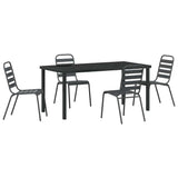 Garden Dining Set 5 pcs Anthracite Powder-Coated Steel 3379299