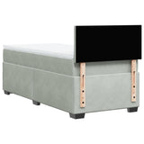 ZNTS Box Spring Bed with Mattress Light Grey 90x200 cm Velvet 3286204