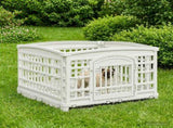 4 Panel Dog Playpen 177.5 x 154.5 x 112 cm Plastic White 42027221