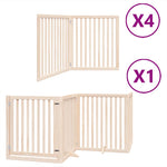 Dog Gate with Door Foldable 12 Panels 960 cm Poplar Wood 3155672