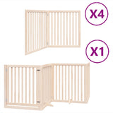 Dog Gate with Door Foldable 12 Panels 960 cm Poplar Wood 3155672